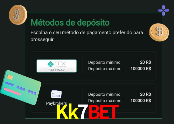 O cassino Kk7Bet oferece uma grande variedade de métodos de pagamento